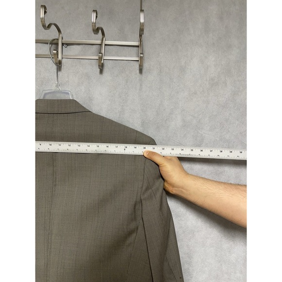 Oscar De Le Renta Suit Men 44L Double Breasted Plaid Flannel Wool 38X33 P Luxury - Picture 7 of 15